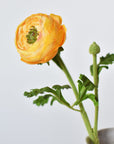13" Faux Yellow Gold Ranunculus Stem