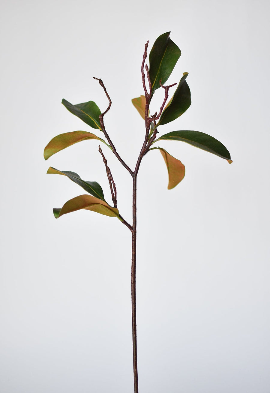 26" Faux Magnolia Leaf Branch Stem
