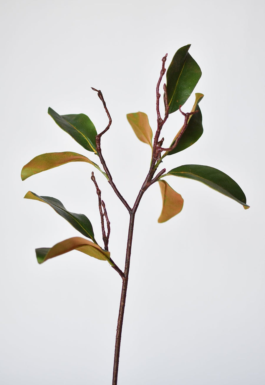 26" Faux Magnolia Leaf Branch Stem
