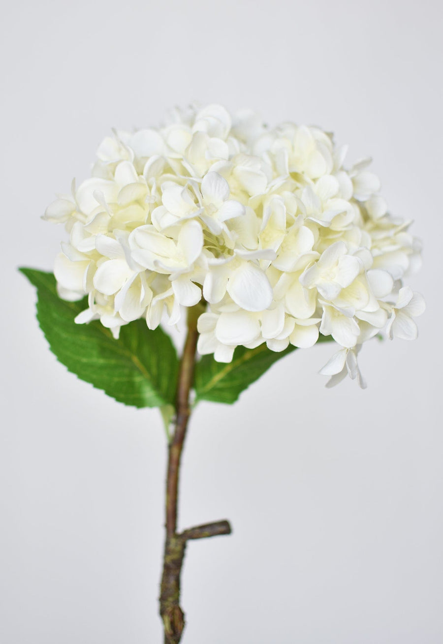 26" Faux Hydrangea Stem White