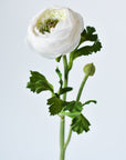 13" Faux White Ranunculus Stem