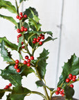 28" Faux Red Holly Stem