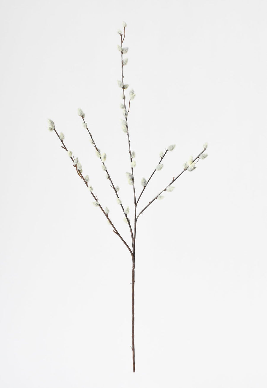 31" Faux Pussy Willow Stem