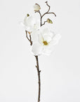 19" Faux Magnolia Stem White