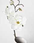 19" Faux Magnolia Stem White