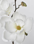 19" Faux Magnolia Stem White