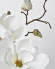 19" Faux Magnolia Stem White