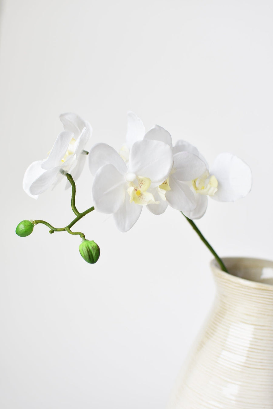 23.5" Faux White Orchid Stem
