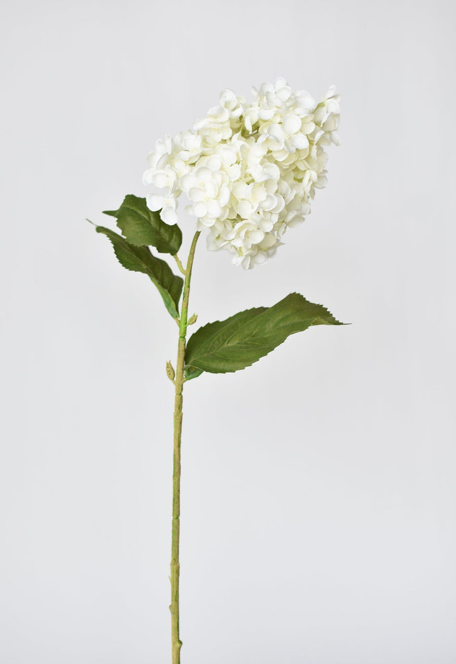 28" Faux Cone Hydrangea Stem White