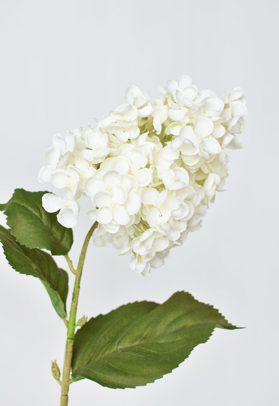 28" Faux Cone Hydrangea Stem White