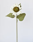 25" Faux Sunflower Stem White