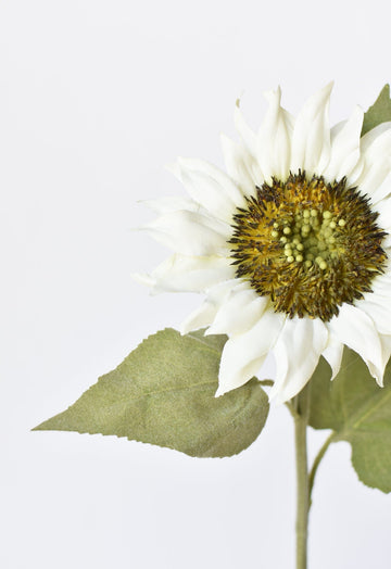 25" Faux Sunflower Stem White