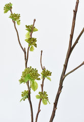 40 inch faux green budding branch stem with buds and foliage