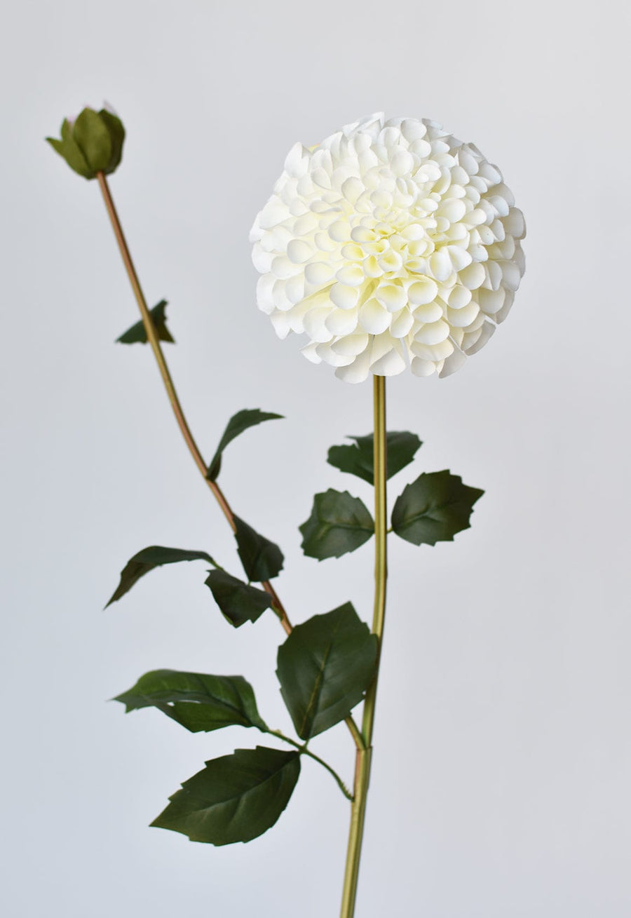 31" Faux Dahlia Stem White