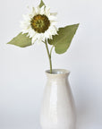 25" Faux Sunflower Stem White
