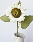 25" Faux Sunflower Stem White