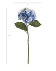 19" Faux Hydrangea Stem Soft Blue