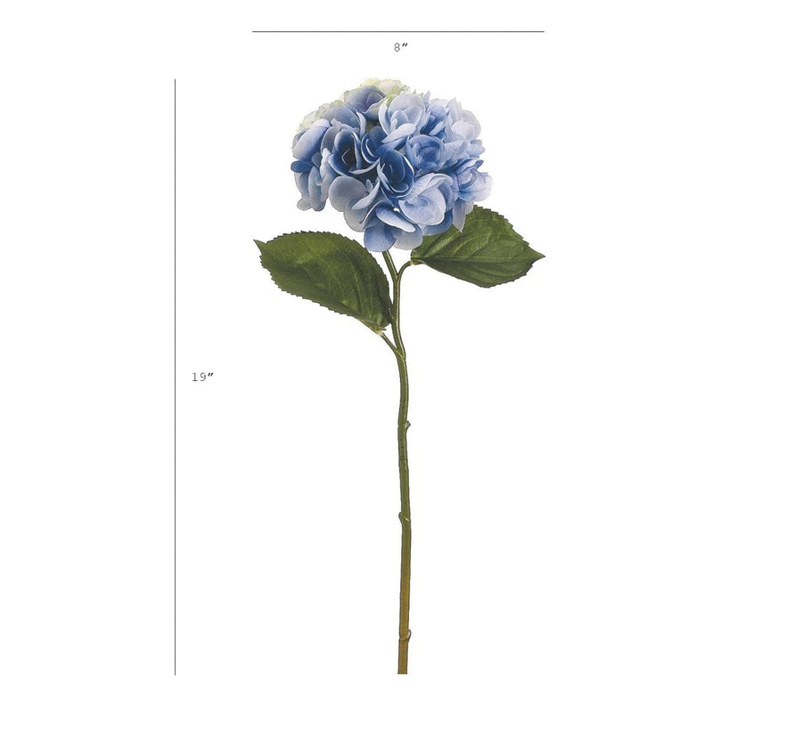 19" Faux Hydrangea Stem Soft Blue
