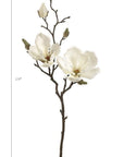 19" Faux Magnolia Stem White