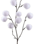 30" Faux Glitter White Pom-Pom Stem