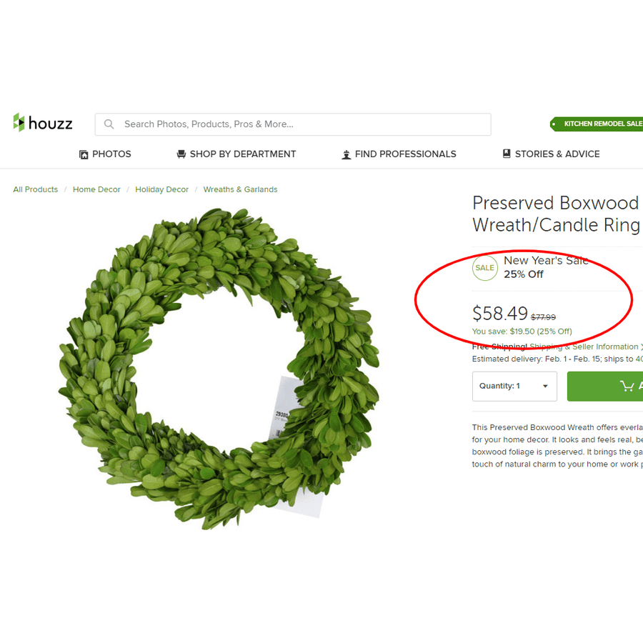9.75" Mini Preserved Boxwood Wreath