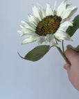 25" Faux Sunflower Stem White