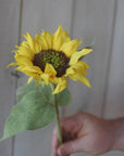 25" Faux Sunflower Stem Yellow