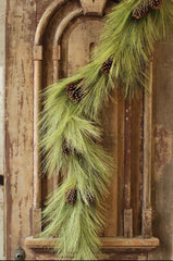 6-foot faux long needle pine garland with realistic long needles