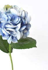 19 inch faux soft blue hydrangea stem